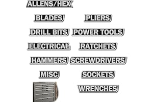 Magnetic Toolbox Labels,12Pack Magnetic Tool Box Labels, 3D-Printed ToolBoxLabels, General Tool-Box Organize Accessories, Reu