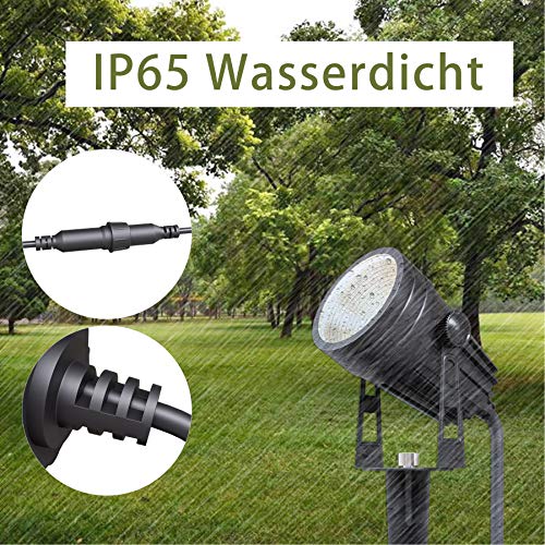 Gartenbeleuchtung,Azhien Gartenstrahler LED mit Erdspieß,3W 1800Lm Gartenleuchte,IP65 Warmweiß COB LED Gartenlampe 17.5M für Außen Wegbeleuchtung Rasenlicht Landschaftslampe Gartenleuchte,6er Set