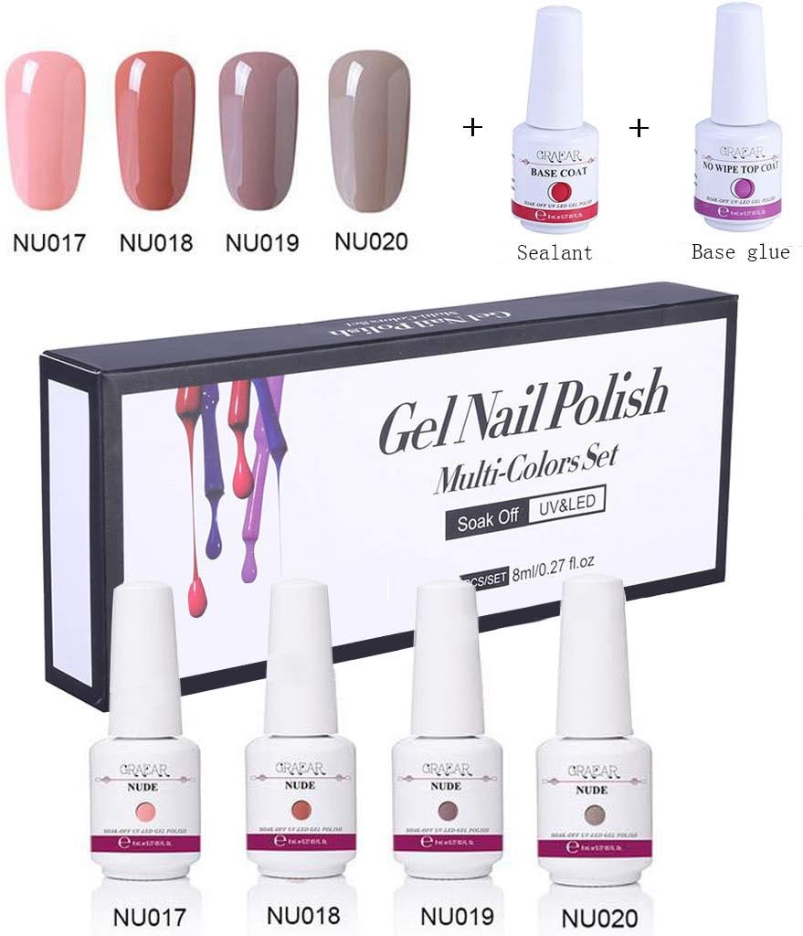 Yiduore Gel Nail Polish No Wipe Top and Base Coat Set Soak Off Uv Led Gel Nail Lacquer Poly Nail Extention Gel Kit