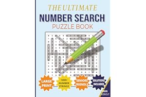 NUMBER SEARCH PUZZLE BOOK: Number Search For Adults & Seniors with 1000+ Number Strings| Solutions included| Large Print