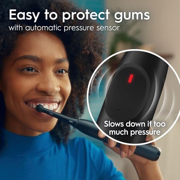 ORAL-B IO SERIES 2 RECHARGEABLE ELECTRIC POWERED TOOTHBRUSH STARTER KIT, NIGHT BLACK WITH 2 BRUSH HEADS – AUTOMATIC PRESSURE SENSOR TO PROTECT GUMS – 3 MODES – 2 MIN TIMER