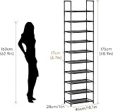 esonstyle 10 Tier Shoe Rack Tall Narrow Space Saving Organizer 46x28x175 cm view 4