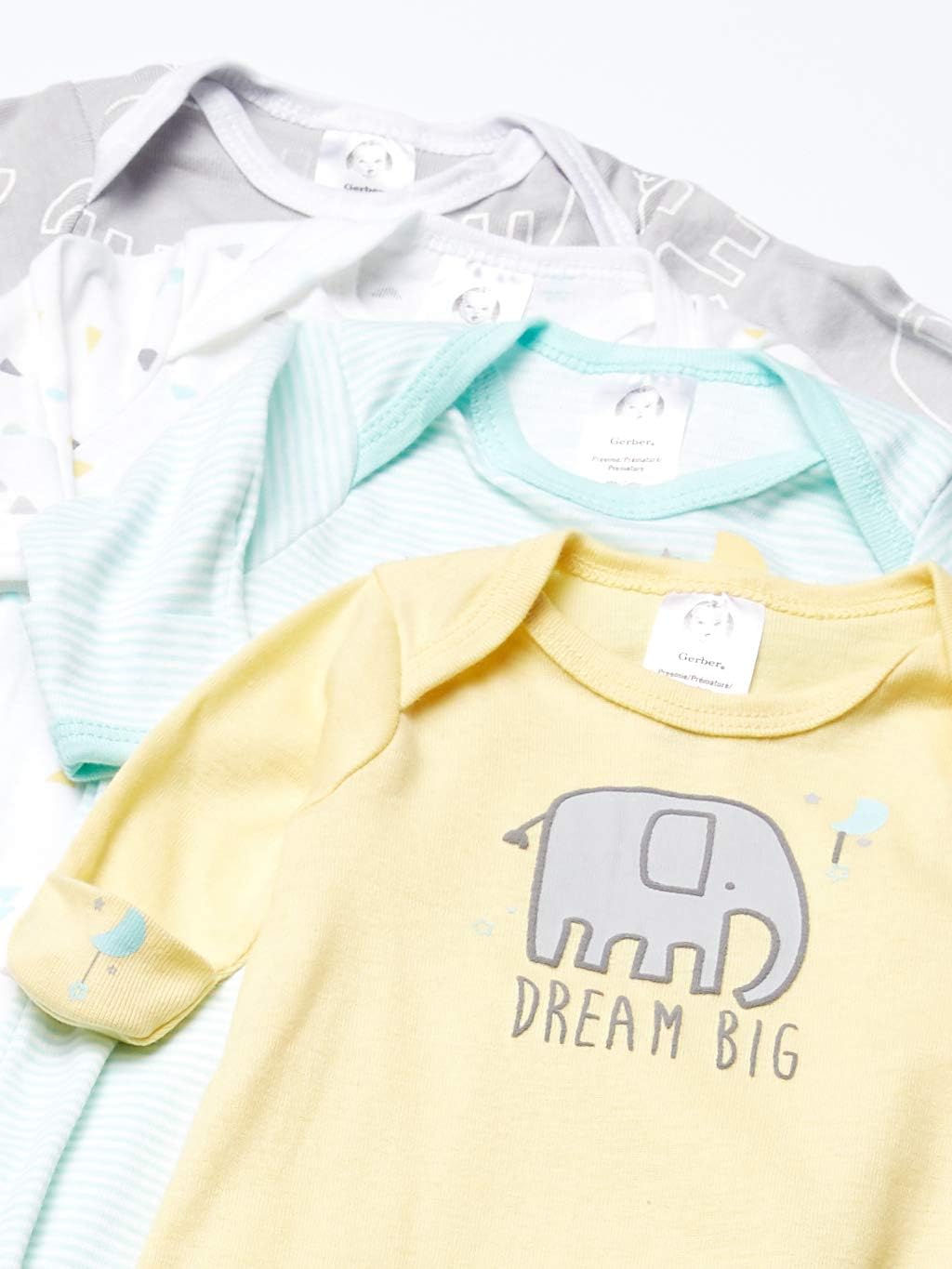 Gerber Baby 4-Pack Gowns, Animals Green, 0-6 Months: Sports & Outdoors