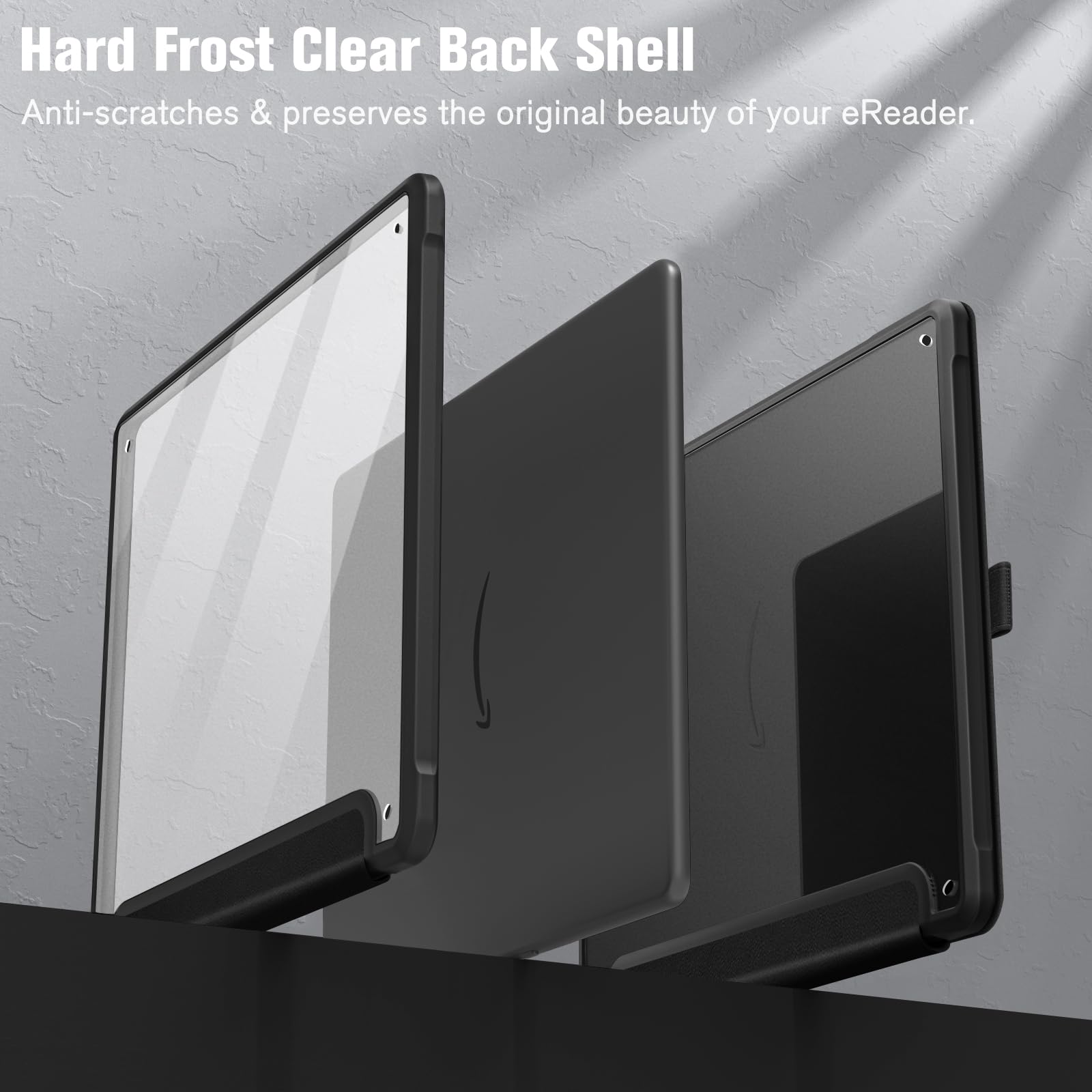 Fintie Hybrid Case for Kindle Scribe (2024/2022 Release) - Slim Shockproof Cover Transparent Back Shell with Pencil Holder Auto Sleep/Wake for 10.2