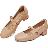 hingswink Mary Jane Shoes Women Low Heels Dress Shoes Pumps Low Heel 2 Inch Chunky Heel Mary Janes Pumps with Adjustable Ankle Strap for Women Dressy Casual