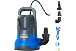 PANRANO 1HP 3500 GPH Submersible Water Pump Portable Sump Pump Electric Water Pumps with Hose Adapters for Pool Draining Garden Spa Hot Tub Pond Flood Basement Yard