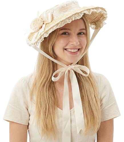 Besforta Girls Women Victorian Lolita Flat Bonnet Cap Tea Party