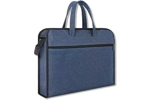 CHNGNA Oxford Document Bag with Handle Waterproof Lightweight Portable Zippered File Bag for Carrying Paper Files Filing Folder