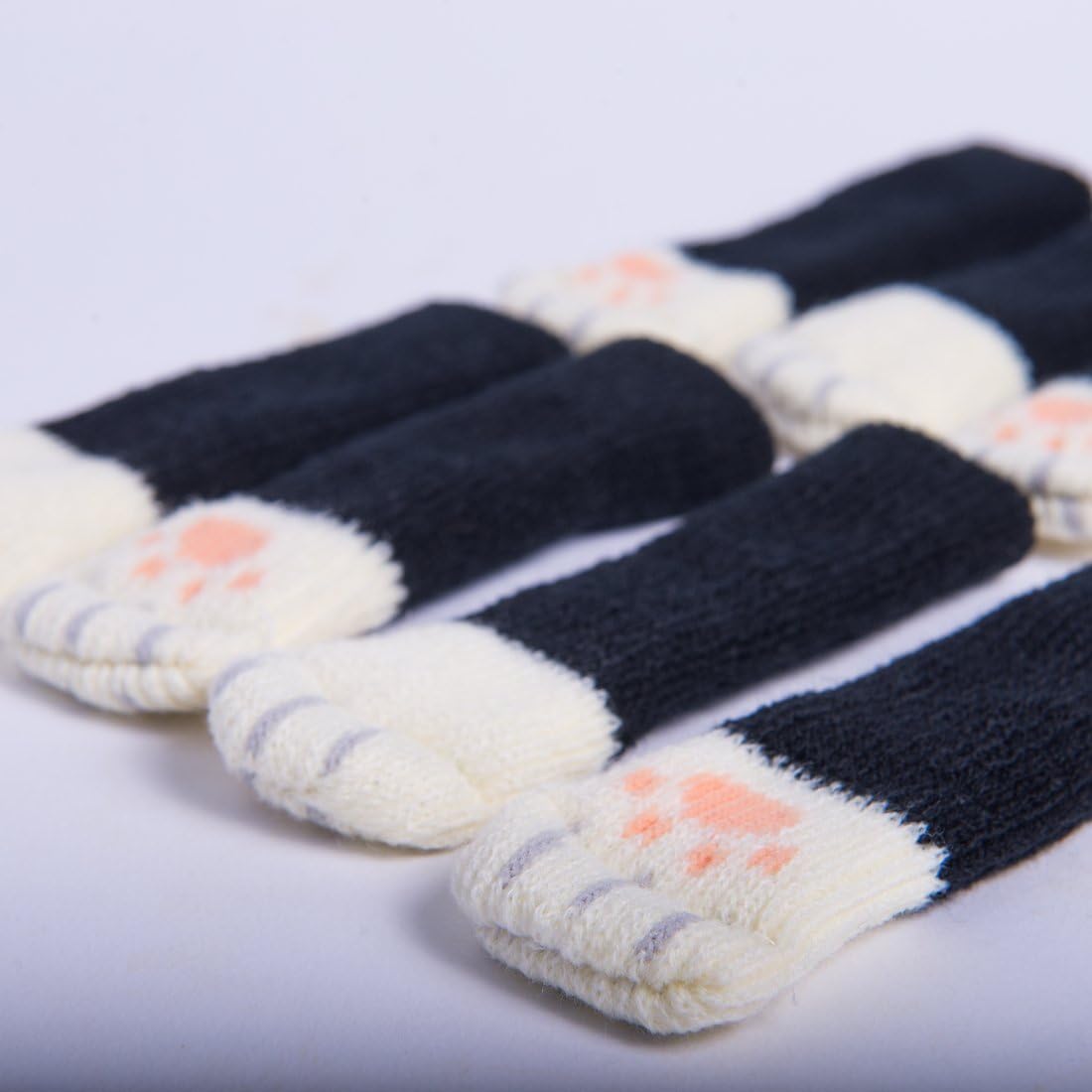 8 Chair Socks with Cat Paw Design. Cute Floor Savers that Protect Hardwood from Scratches and