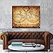 sechars - Canvas Wall Art Antique Vintage Classic Style Canvas Map of The World Large Globe Map Poster Canvas Gallery Wrapped for Living Room Home Office Decor Ready to Hang,-32