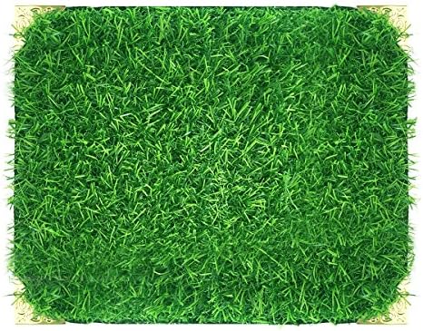 Home Cal Artificial Grass Artificial Turf Rug, 1.2Inch Blade Height 40"x28" Rubber Backing Realistic Synthetic Fake Grass for Dogs or Outdoor Decor, Spring Grass