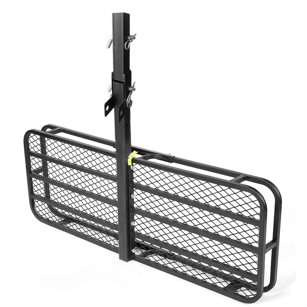 Zerone Hitch Mount Cargo Carrier, Carbon Steel Folding Cargo Carrier