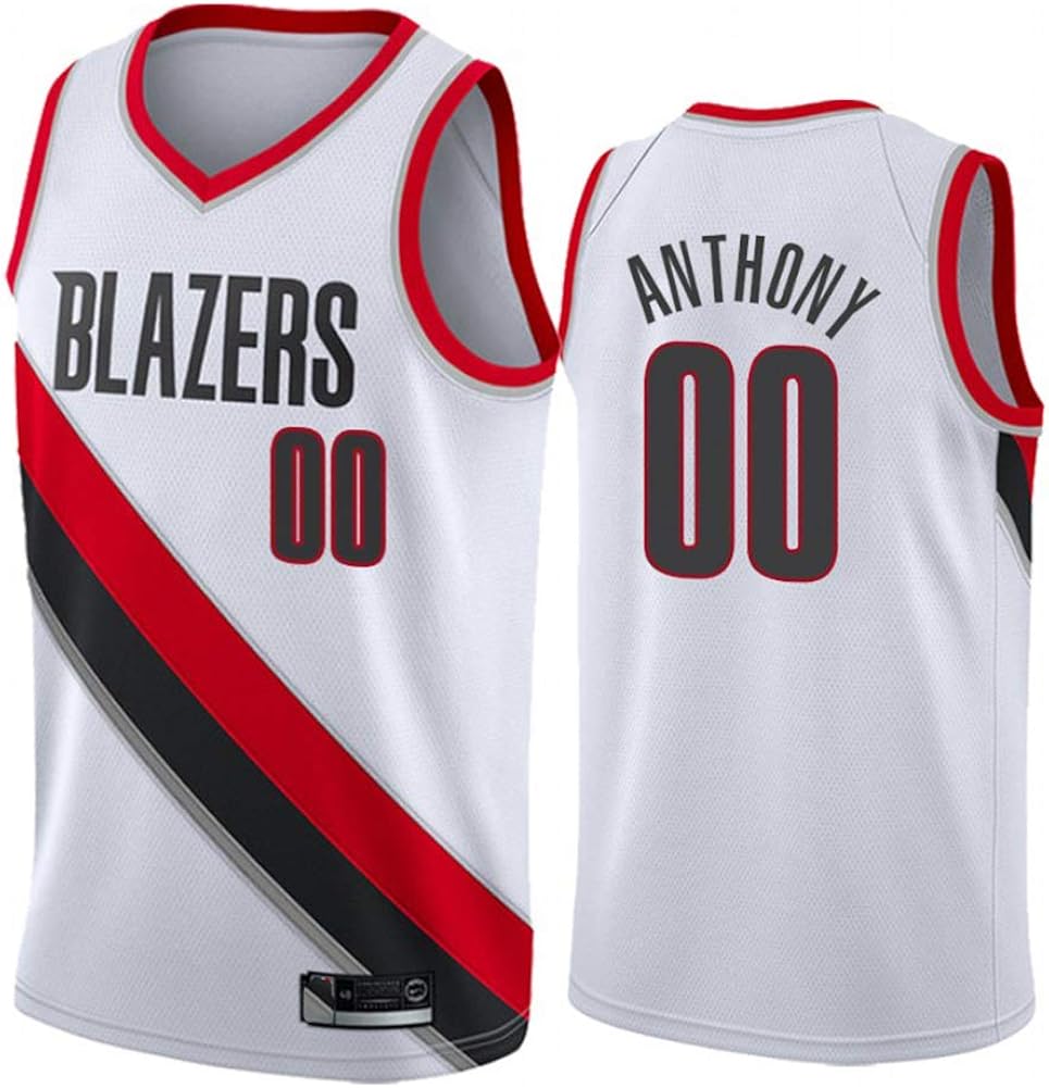 Portland Carmelo Anthony 00 Camiseta de baloncesto para hombre, poliéster, con números