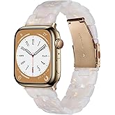CRIS-BAND Resin Bands Compatible with Apple Watch Series 11/10/9/8/7 Bands 46mm 45mm 44mm 42mm 41mm 40mm for Women, Strap for iWatch Ultra 3/2 49mm Series 6/5/4/3/2/1/SE3 Slim Bracelet Wristband