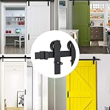 Signstek 6.6FT Sliding Barn Door Kit for Interior Wardrobe Track Black Hardware view 3