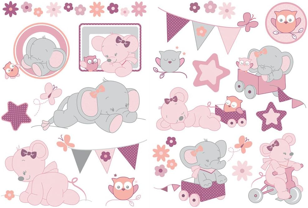 Nattou Mural Autocollant Sticker Rose Bebe Puericulture Decorations Murales Helpacreche Co Za