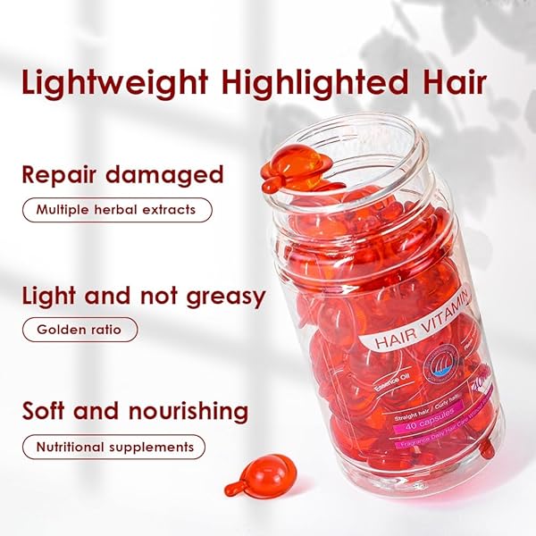BLANSEN NO-RINSE HAIR TREATMENT SERUM，ADVANCED MACADAMIA & AVOCADO HAIR CAPSULES | VITAMIN-RICH, ANTI-FRIZZ, SPLIT ENDS REPAIR, GROWTH BOOST, SHINE & STRENGTH FOR DAMAGED HAIR 40CT