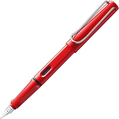 LAMY Safari Red Fountain Pen EF Nib Ergonomic Grip Blue T 10 Cartridge