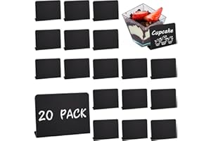 20PCS Mini Chalkboard Signs for Food, 3 * 4'' Small Food Labels Black Board Food Labels for Party Buffet Wedding Birthday Car