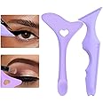IDDFEVE 2Pcs Eyeliner Stencils, Silicone Winged Tip, Multifunctional Mascara Shield for Eyeshadow and Eyelashes, Professional &Quick Cat Eye Makeup Tool for Beginners (Purple)