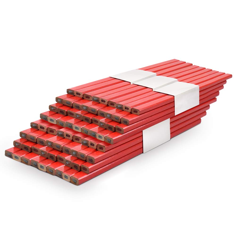 Cocoarm Carpenters Pencils Set of 72 Professional Medium Carpenters Pencil Hard Carpenters Brickies Brick Layers Pencils Set 175mm for Marking Timber and Other Building DIY Use