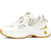 TIMEJOY Women's Chunky Platform Sneakers Tennis Shoes Non-Slip Lace-Up Cushion for Walking Casual & Working