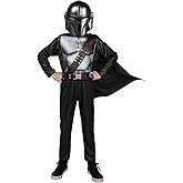 STAR WARS The Mandalorian Official Youth Halloween Costume - Printed Jumpsuit with Plastic Mask