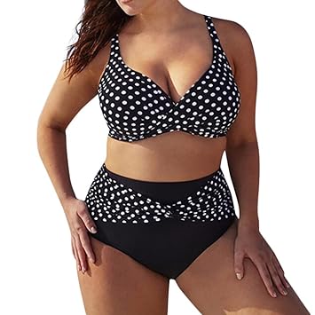 Beikoard Bademode Bikini Set, Zwei Stücke Plus Größe Badebekleidung Set Frauen Baden Rüsche Badeanzug Bademode