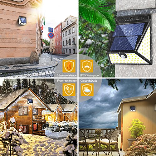 82 LEDs Solar Motion Sensor Lights Outdoor, ZOOKKI Super Bright Waterproof Solar Powered Wall Lights Outside, Wireless Security Lights Night Light for Garden Fence Deck Yard Garage Driveway-2 Pack