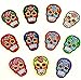 Babycola's Mum 8 PCS Punk Patches, Skull Patches, Mexican Sugar Skull Embroidered Iron on Patch, Assorted Color