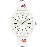 Coach Kitt Women's 3H Quartz Watch – 35 mm TR90 Case – Silicone Strap – Stylish Fashion Accessory, Gift for Her