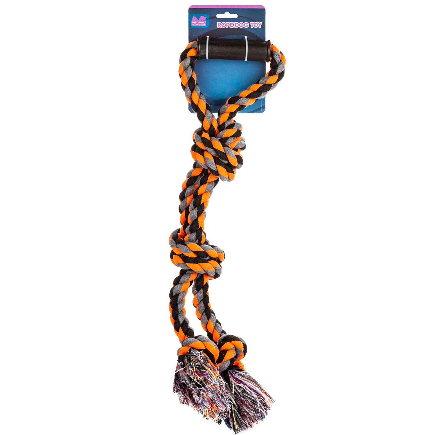 VFM e-Store Orange Double Knot Rope Jumbo Dog Toy With Handle (Orange)