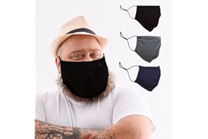 BLU HORN Face Mask from Medium size to 2XL (X-Large) Size with pocket for filter, adjustable loop and nose wire