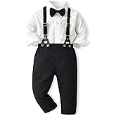 ALINTU Toddler Boy Dress Clothes Outfit Button Down Shirt + Pants Set, 12 Months - 8 Years