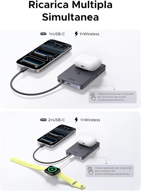 MagFlow Air Qi2 25W Power Bank MagSafe Ultrasottile 10000mAh