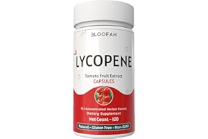 Bloofah 500mg Lycopene Supplement Tomato Extract 10:1 Capsules - 120 Count | 100% Pure, Non-GMO & Gluten Free Formula | Natural Carotenoid Supplement for Health and Wellness Support