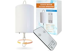 Hippolytusiart Wind Spinner Motor with Remote Controller,Mobile Battery Operated Motor Hanging Display Motor for Hanging Christmas Ornament Rotating Mirror Ball Baby Crib Wind Chimes Spiral -10 RPM