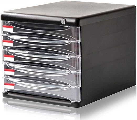 Amazon Com File Folder Racks File Folder Holders Desktop Storage File Rack With Lock Five Layer Large Capacity File Cabinet Storage Storage Box Black File Cabinet For Home And Office Office Racks Displays