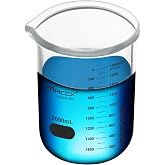 Maccx 67.6oz(2000ml) Sturdy Glass Beaker, Heavy-Duty 2L Lab Beakers,3.3 Borosilicate Griffin Low Form with Printed Graduation, BKL2K0-001