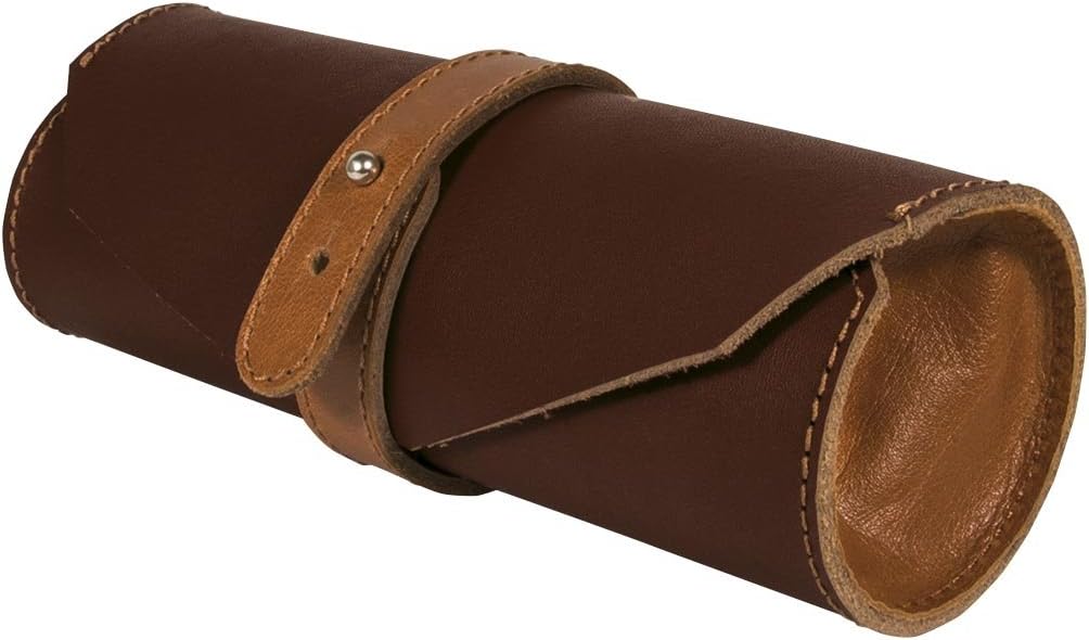 ONLINE Leather Pen Roll Pouch, Brown - Image 5