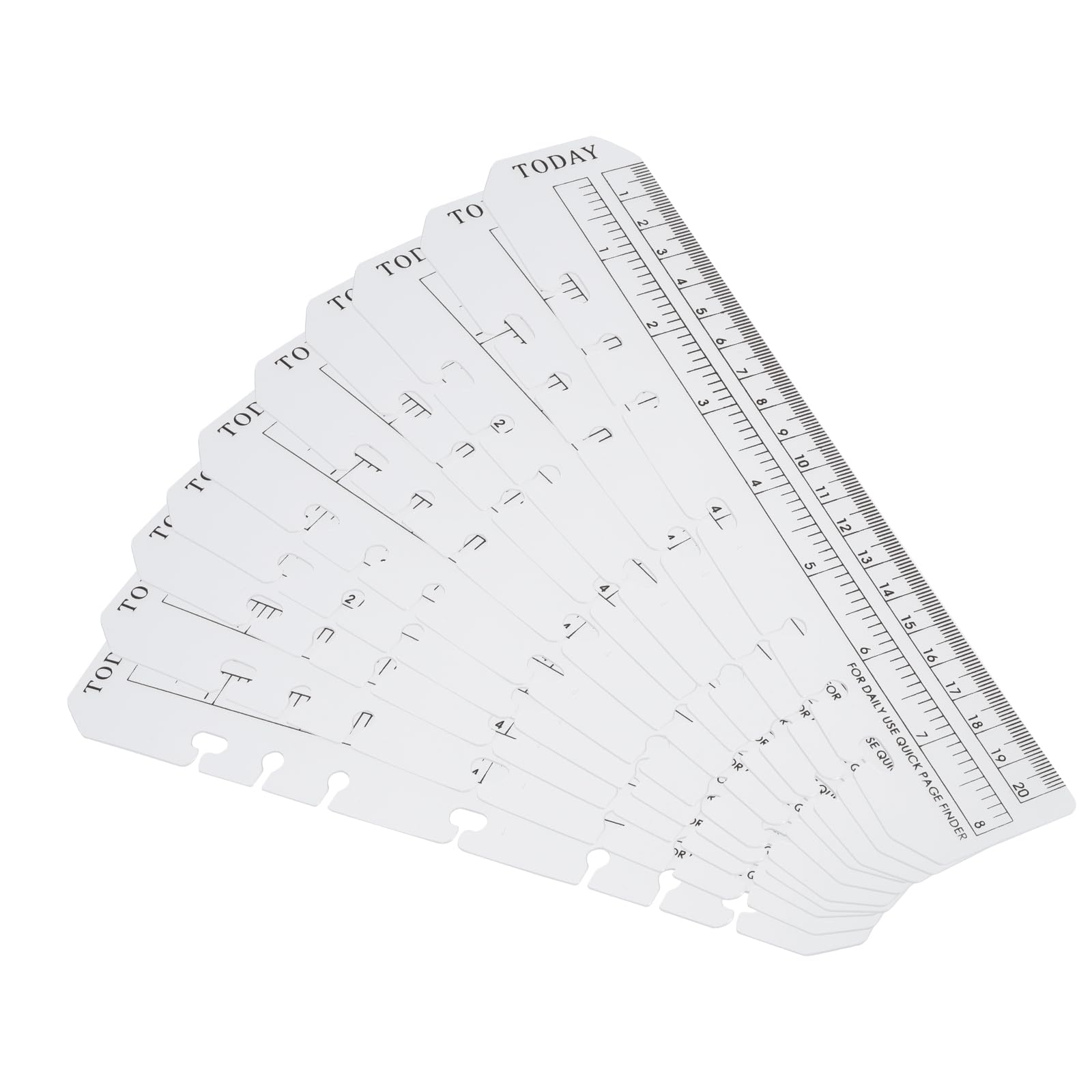 PATIKIL 8.7"x1.8" Bookmark Ruler, 10 Pack Snap-in Ruler Page Marker Book Mark Measuring Tools for A5 Size 6-Hole Binder Notebook, Clear — image 1