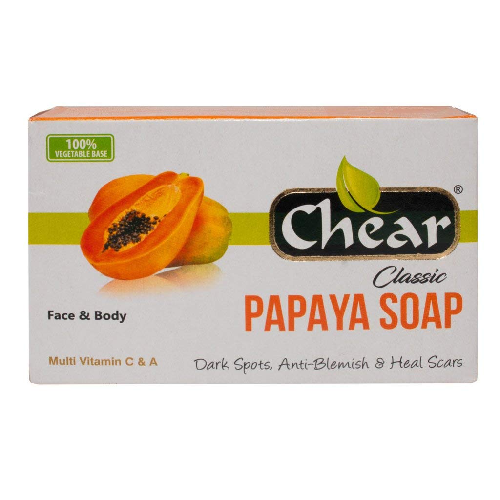 Chear Papaya Soap 150g - for dark spots, blemishes, scars for face & body