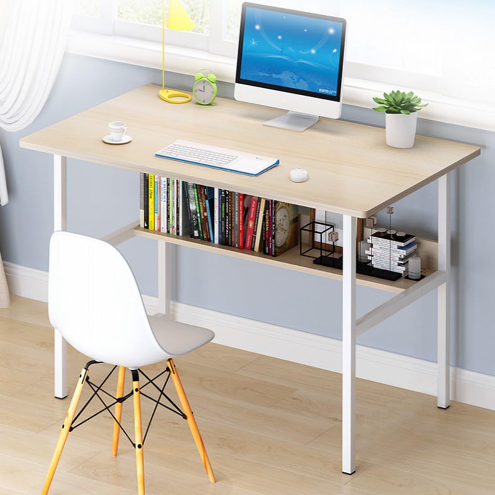 Embrace lifeシンプルワークデスク 平机 机 学習デスク つくえ パソコンテーブル オフィスデスク 幅80cm×奥行40cm 組立簡単一人暮らし インテリア もみじ 勉強机 モミジ色商品画像