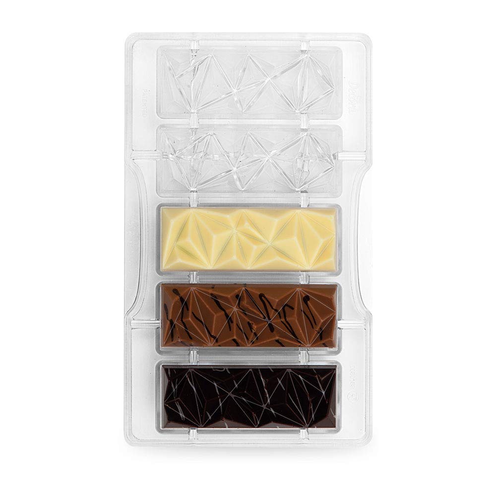 Decora 0050153 Serena Chocolate BAR Mould 5 CAV. 85X31X15HMM 200X120X22HMM, Policarbonato