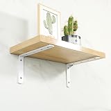 Mooche 8Pcs White Shelf Brackets 125mm L Shape Heavy Duty Wall Mount view 6