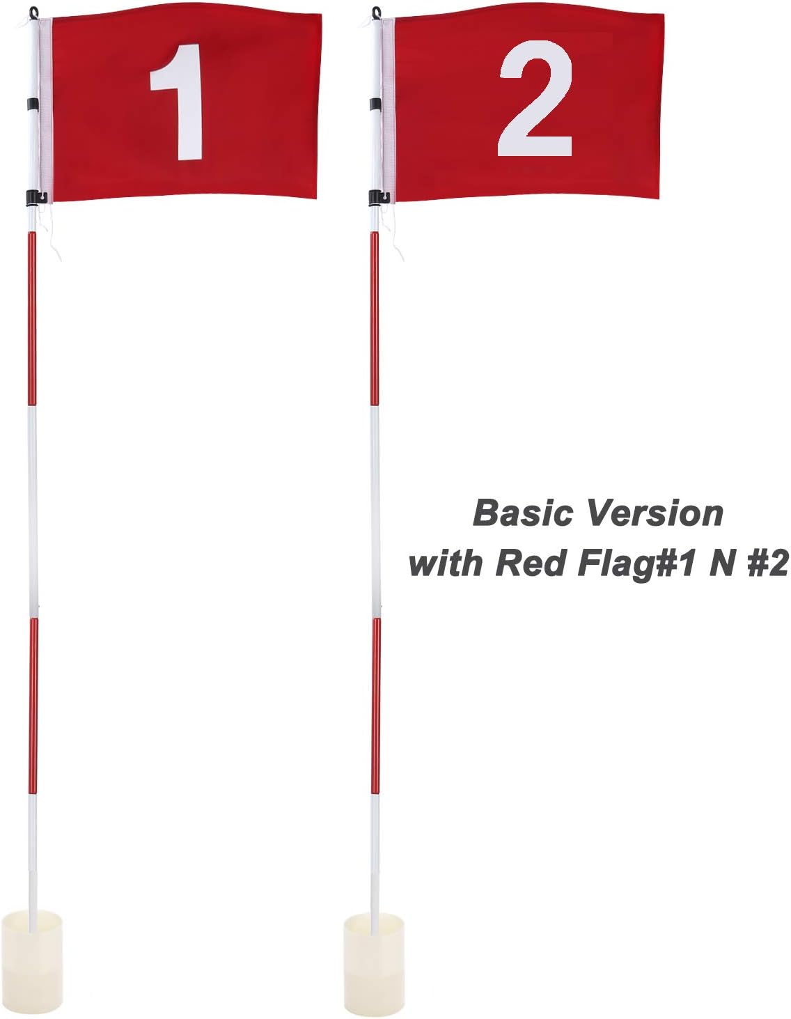 KINGTOP Golf Flag Stick, Practice Putting Green Flagstick Hole Cup Set