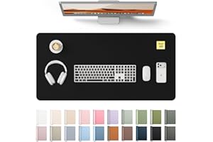 YSAGi Leather Desk Protector, Office Mat, Large Mouse Mat, Non-Slip PU Leather Blotter, Laptop Desk Pad, Waterproof Writing P