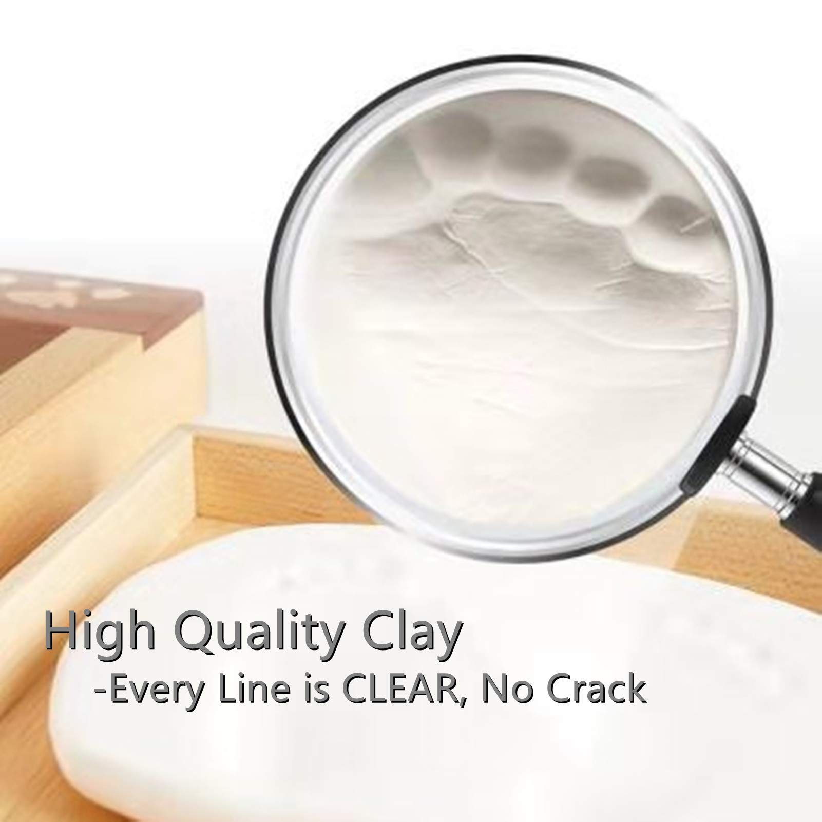 Baby Handprint Footprint Ornament Keepsake Maker Kit, Baby Nursery Memory Art Kit, Baby Shower Gifts, Xmas Gifts, Precious Moment for Newborn,Baby Boy/Girl, Personalized Baby Prints(8'')