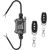 Meskliu Waterproof Wireless Remote Forward Reverse Switch,DC12V/24V/48V 8A | 164ft Range Winch Linear Actuator Switch,Wireless DC Motor Switches for Linear Actuator,Winch Solenoid Relay Contactor