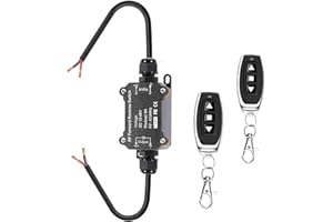Meskliu Wireless Winch Remote Forward Reverse Switch,Waterproof DC12V/24V/48V 8A Relay Linear Actuator Switch,164ft Range Wireless DC Motor Switches for Linear Actuator,Winch Solenoid Relay Contactor